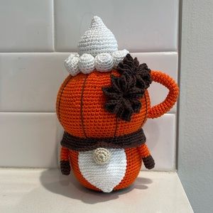 Handcrafted Pumpkin Spice Latte Gnome Amigurumi Crochet Home Decor PSL Fall